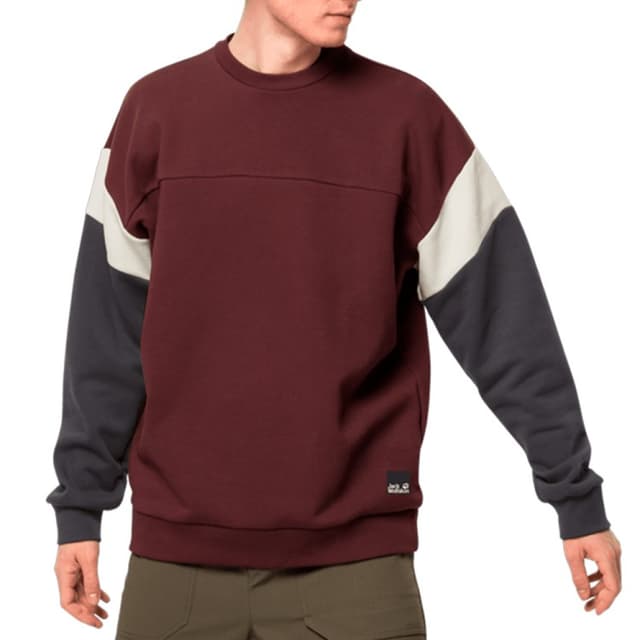 Толстовка мужская Jack Wolfskin 365 Crew M Бордовая 1709821-2185