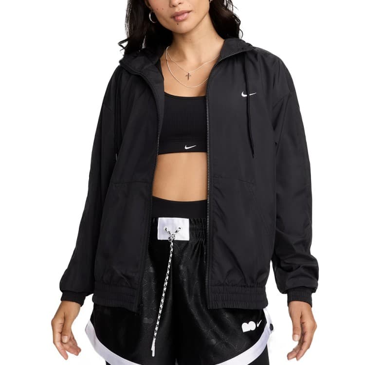 Ветровка женская Nike W NSW ESSNTL UV WVN JKT HD черная FV6298-010