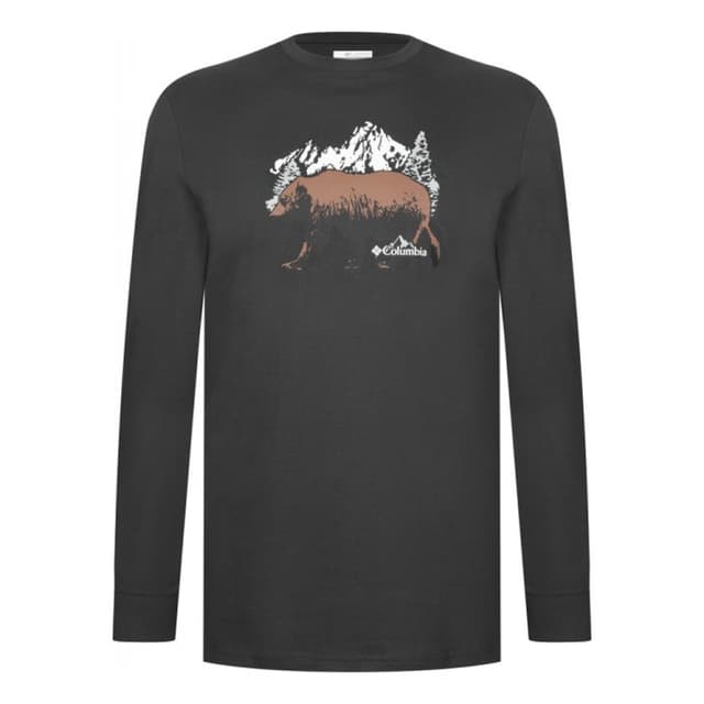  Футболка с длинным рукавом мужская Columbia Blue Reef™ LS Graphic Tee черная 1937541-011