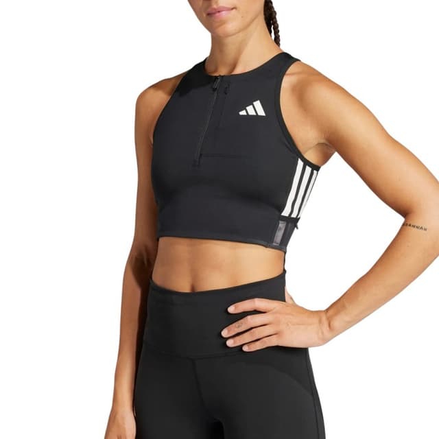 Майка женская Adidas ADIZERO CROP W черная JN7162