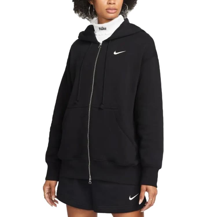 Толстовка жіноча Nike W NSW STYLE FLC FZ HOODIE OS чорна DQ5758-010