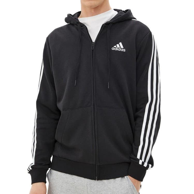Толстовка мужская Adidas M 3S Ft Fz Hd черная GK9032