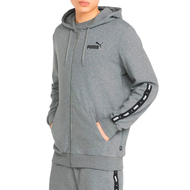 Толстовка чоловіча Puma Ess+ Tape Full-Zip Hoodie сіра 84876803
