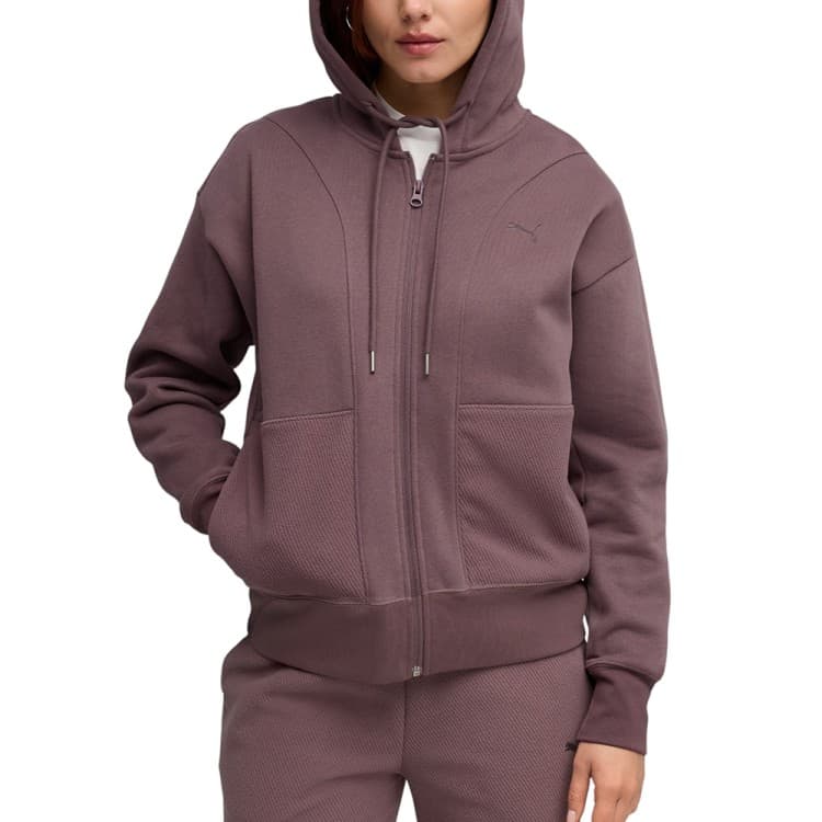 Толстовка женская Puma HER Relaxed Full-Zip Hoodie фиолетовая 63301188