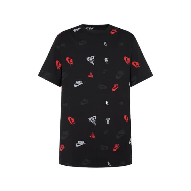 Футболка мужская Nike M NSW TEE 12MO AOP SP25 черная HJ0561-010