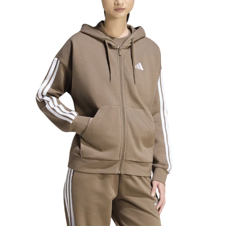 Толстовка жіноча Adidas W 3S FL FZ HD бежева KF6273