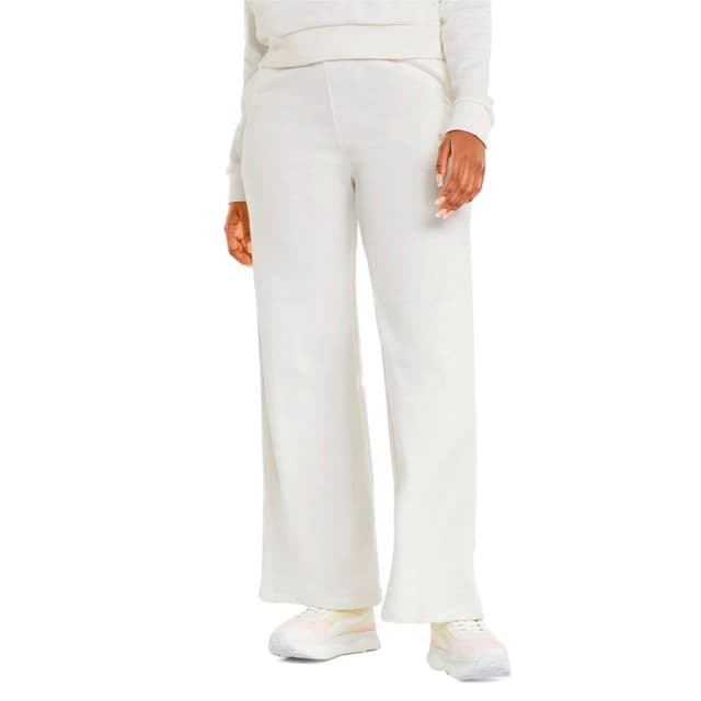 Брюки женские Puma Ess+ Embroidery Wide Pants бежевые 84833399