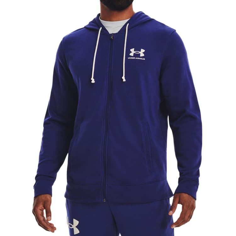 Толстовка мужская Under Armour UA Rival Terry LC FZ синяя 1370409-468