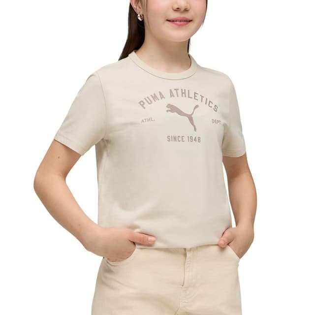 Футболка детская Puma CLASS Graphic Tee G молочная 69247387 