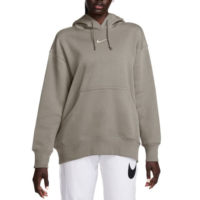 Толстовка жіноча Nike W NSW PHNX FLC OS PO HOODIE сіра DQ5860-009