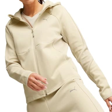 Толстовка жіноча Puma EVOSTRIPE Full-Zip Hoodie бежева 67308588