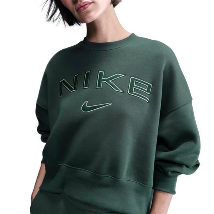 Толстовка жіноча Nike W NSW PHNX FLC OOS LOGO CREW зелена FV7674-338