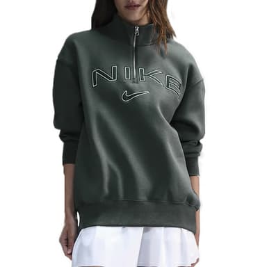 Толстовка жіноча Nike W NSW PHNX FLC OS LOGO QZ зелена FV7679-338