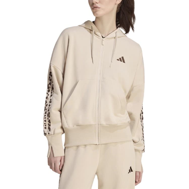 Толстовка жіноча Adidas W AOP 3S FT FZ молочна KH1547