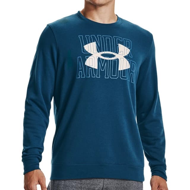 Толстовка мужская Under Armour Ua Rival Terry Logo Crew синяя 1370391-458