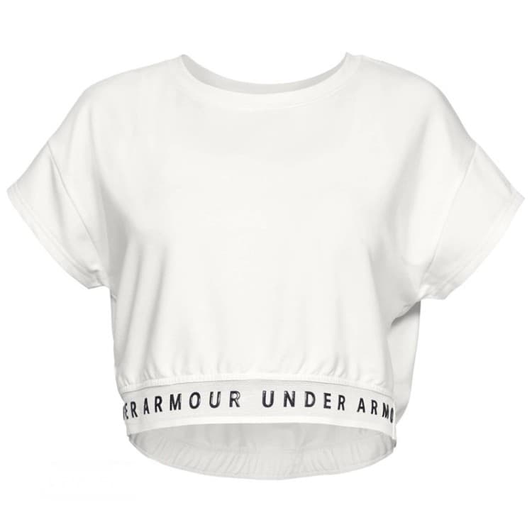 Футболка женская Under Armour Featherweight Fleece Crop Top белая 1328958-112