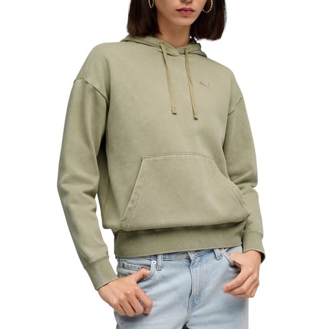 Толстовка жіноча Puma ESS ELEVATED Wash Hoodie оливкова 68810382