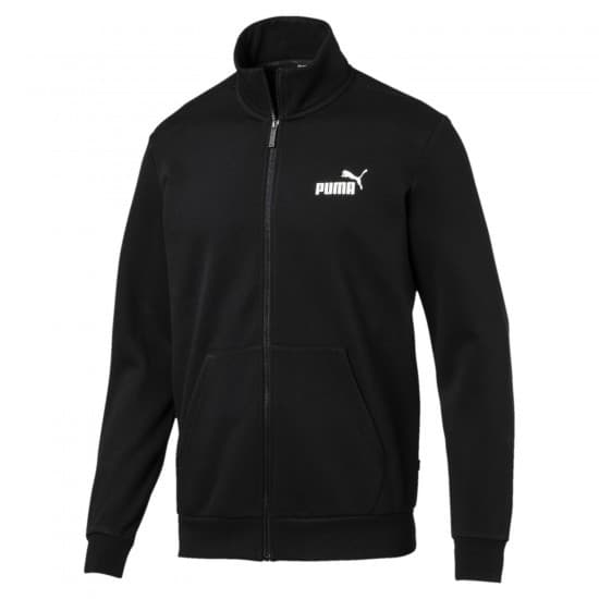 Толстовка мужская Puma ESSENTIALS FLEECE TRACK JKT черная 85336001