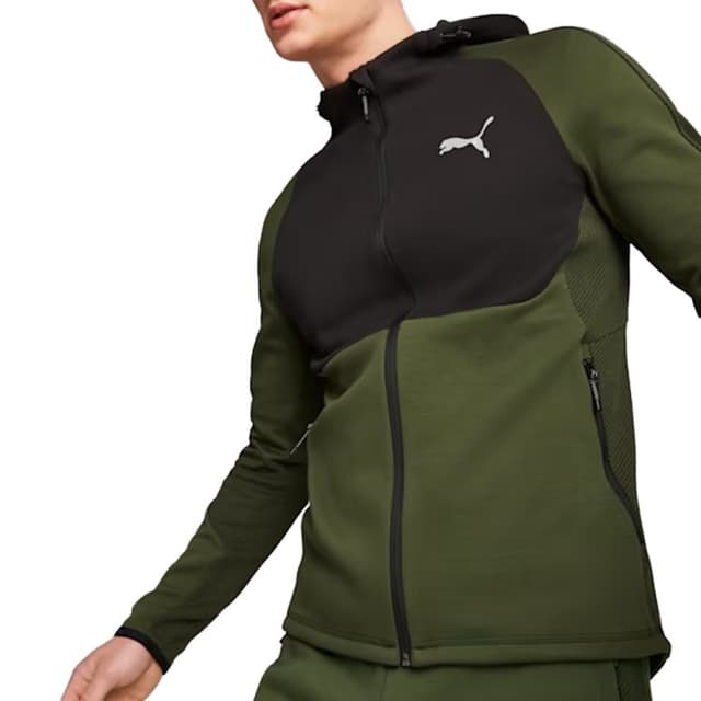 Толстовка мужская Puma EVOSTRIPE Full-Zip Hoodie DK хаки 67593031