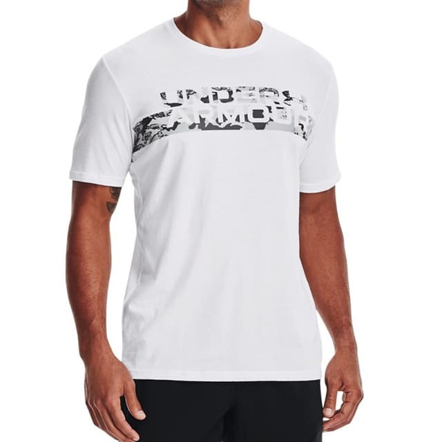 Футболка мужская Under Armour Ua Camo Chest Stripe Ss белая 1370519-100