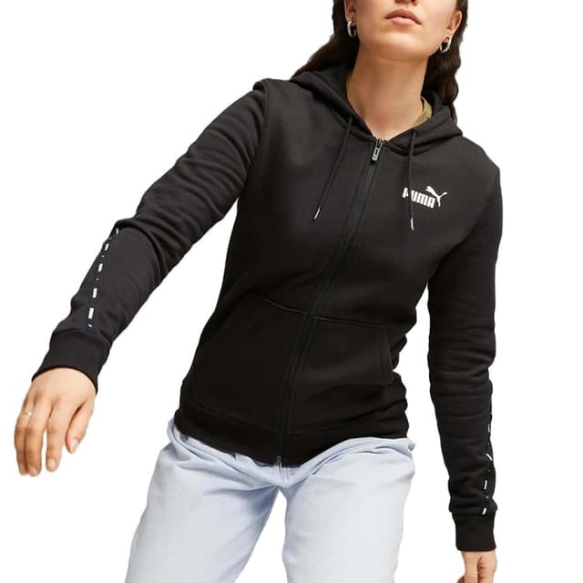 Толстовка жіноча Puma ESS TAPE FZ Hoodie FL чорна 67599701