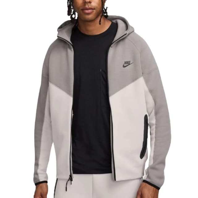 Толстовка мужская Nike M NK TCH FLC FZ WR HOODIE серая FB7921-014