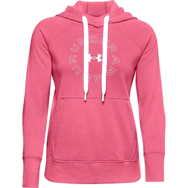 Толстовка жіноча Under Armour Rival Fleece Metallic Hoodie рожева 1356323-668