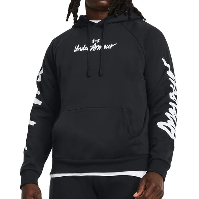 Толстовка мужская Under Armour UA Rival Fleece Graphic HD черная 1379760-001