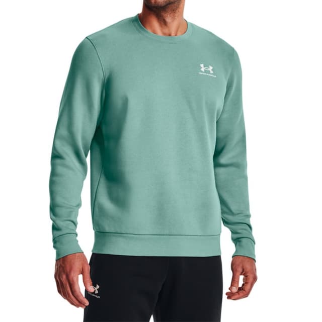Толстовка мужская Under Armour UA Essential Fleece Crew зеленая 1374250-177