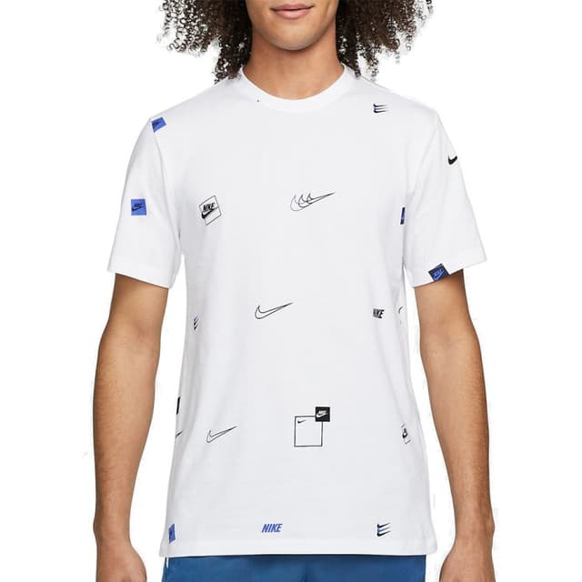 Футболка мужская Nike M Nsw 12 Mo Logo Aop Tee белая DN5246-100
