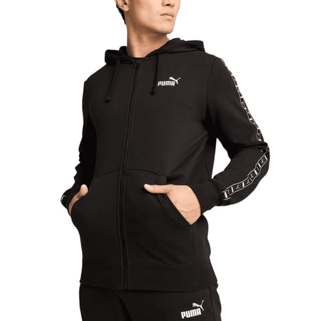 Толстовка чоловіча Puma ESS TAPE Full-Zip Hoodie чорна 68467801