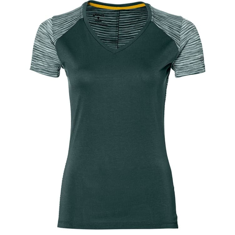 Футболка женская Asics FUZEX V-NECK SS TOP (W) зеленая 141214-4003