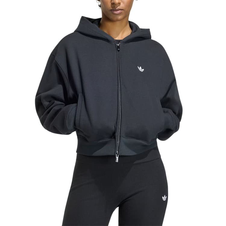 Толстовка жіноча Adidas ESS FL CP FZ HD чорна KR9166