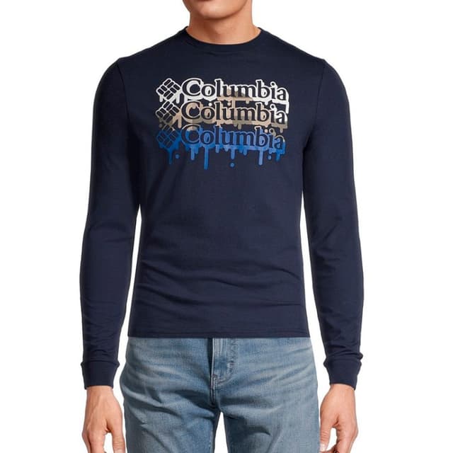 Футболка мужская Columbia Outer Bounds™ LS Graphic Tee синяя 1860801-465