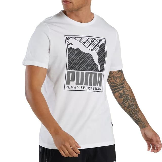 Футболка мужская Puma Cat Box Tee белая 58776602