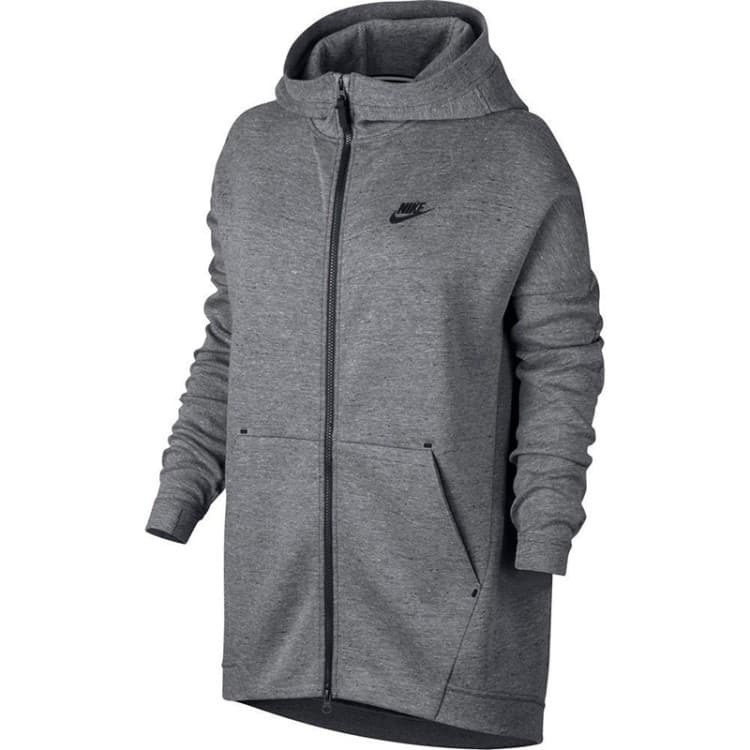 Толстовка женская Nike W NSW TCH FLC CAPE FZ KNT серая 811710-063