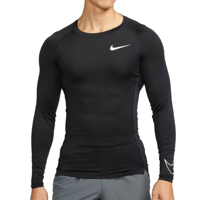 Футболка мужская Nike M Np Df Tight Top Ls черная DD1990-010