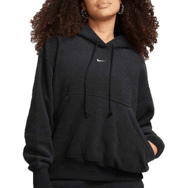 Толстовка женская Nike W NSW PHNX PLSH OS HDY черная FN3625-010