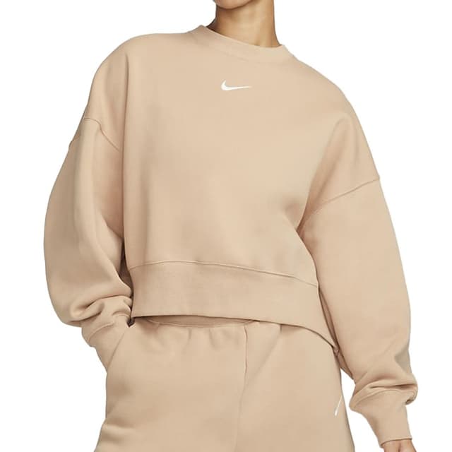 Толстовка жіноча Nike W NSW PHNX FLC CREW бежева DQ5761-200