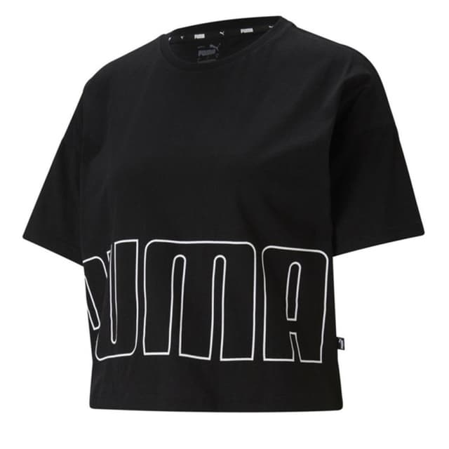 Футболка жіноча Puma Puma Logo Cropped Tee чорна 58789901 
