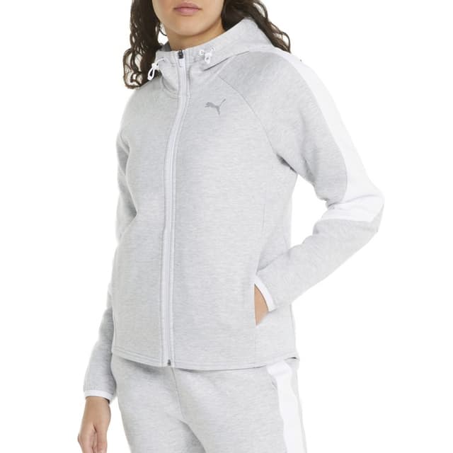 Толстовка жіноча Puma Evostripe Full-Zip Hoodie сіра 84707304
