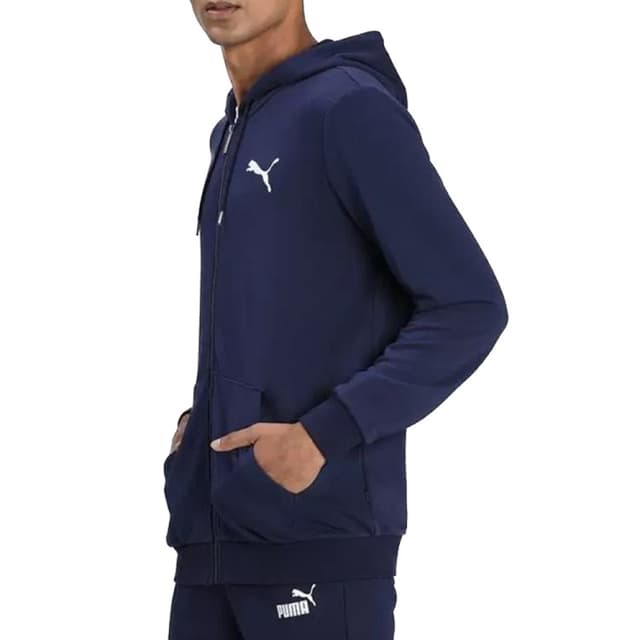 Толстовка мужская Puma ESS Small Logo FZ Hoodie темно-синяя 58670476