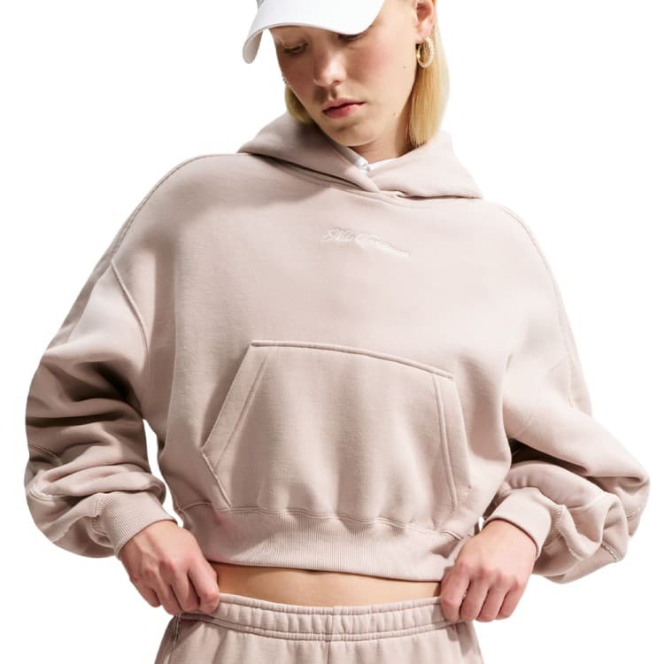 Толстовка жіноча Nike W NK STDO FLC MW CRP SCLOP HDY кремова IO9948-236