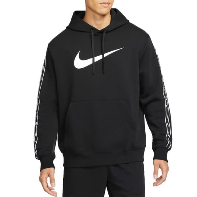 Толстовка мужская Nike M Nsw Repeat Sw Flc Po Hood Bb черная DX2028-010