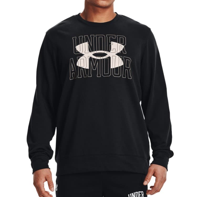 Толстовка мужская Under Armour UA Rival Terry Logo Crew черная 1370391-001