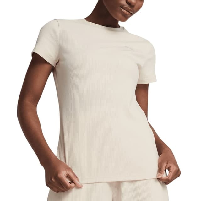 Футболка жіноча Puma ESS ELEVATED Tee бежева 68502187