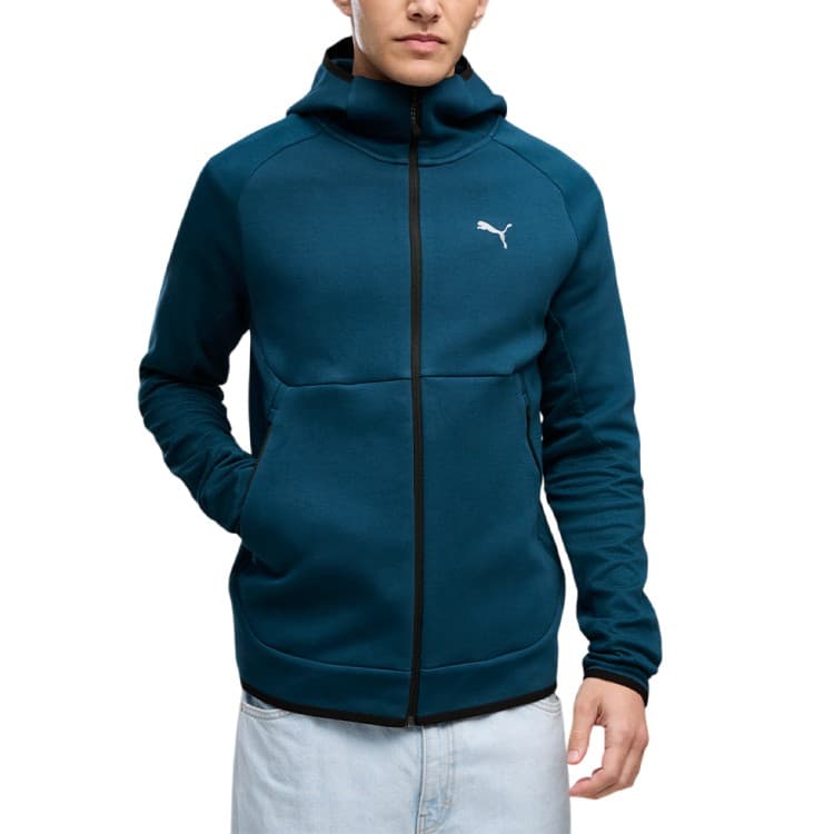 Толстовка чоловіча Puma TECH Slim Elevated Full-Zip Hoodie DK синя 69395136
