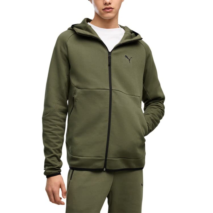 Толстовка чоловіча Puma TECH Slim Elevated Full-Zip Hoodie DK хакі 69395186