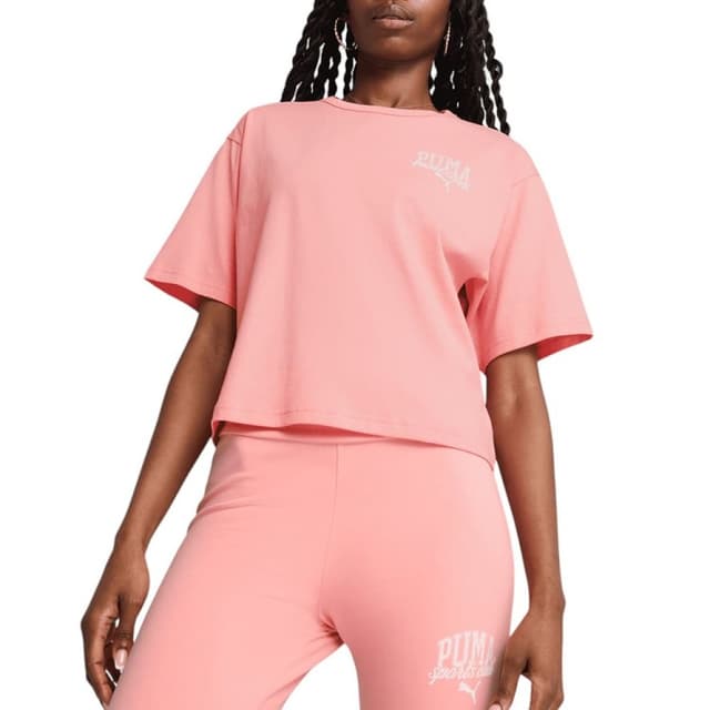 Футболка женская Puma CLASS Relaxed Crop Tee коралловая 68503018
