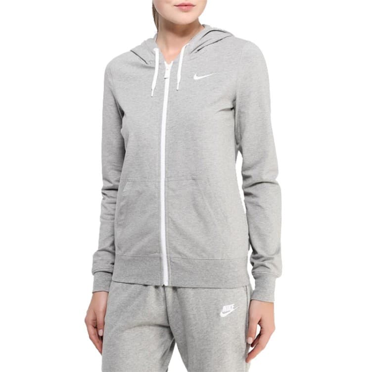 Толстовка женская Nike JERSEY FZ серая 614829-066